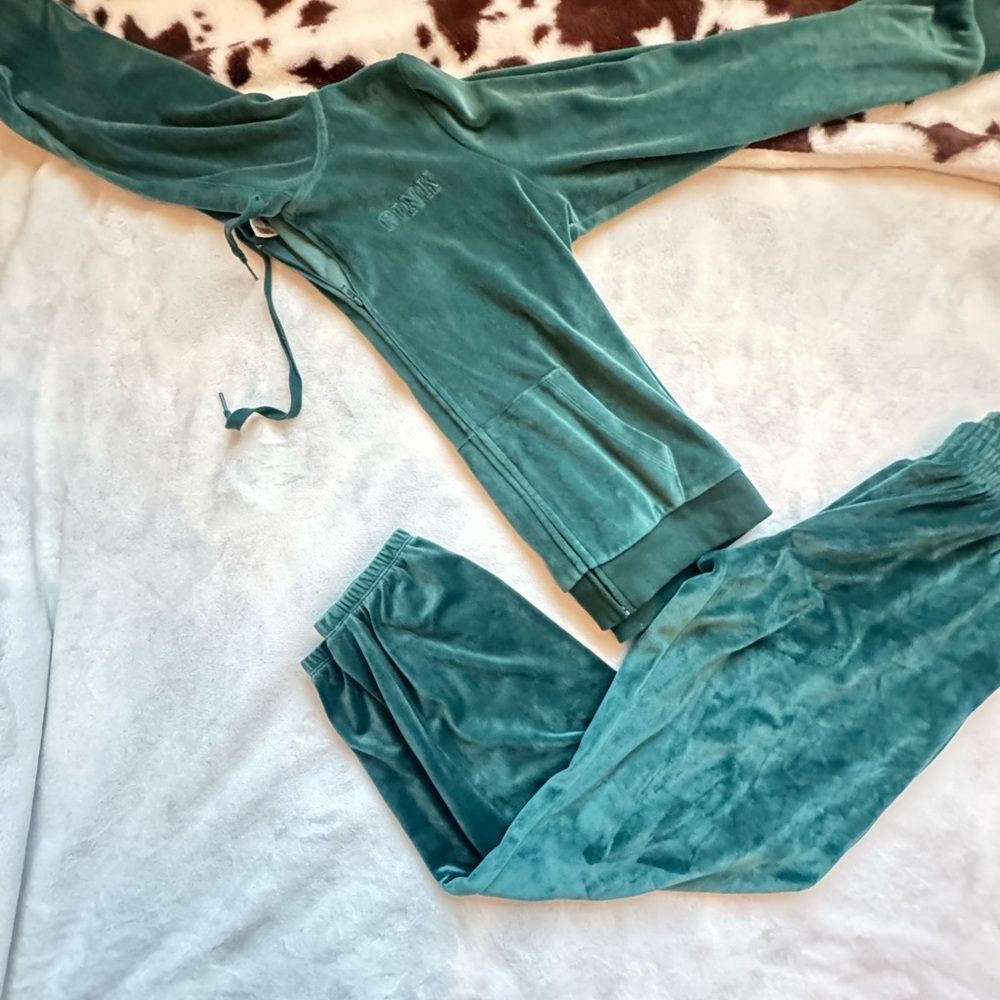Victoria Secret Teal Velour Tracksuit
